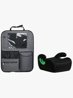 Beemoo Raise 2 i-Size Selepude inkl. Beemoo Deluxe Sædebeskytter med Opbevaring, Black Stone