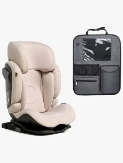 Beemoo Recline i-Size Autostol inkl. Beemoo Deluxe Sædebeskytter med Opbevaring, Oat