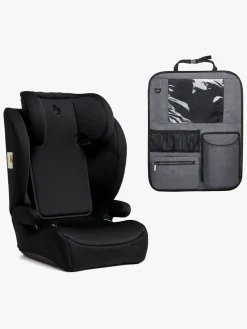 Beemoo Ride i-Size Autostol inkl. Beemoo Deluxe Sædebeskytter med Opbevaring, Black Stone