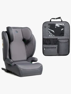 Beemoo Ride i-Size Autostol ISOFIX inkl. Beemoo Deluxe Sædebeskytter med Opbevaring, Mineral Grey