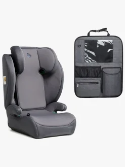 Beemoo Ride i-Size Autostol inkl. Beemoo Deluxe Sædebeskytter med Opbevaring, Mineral Grey