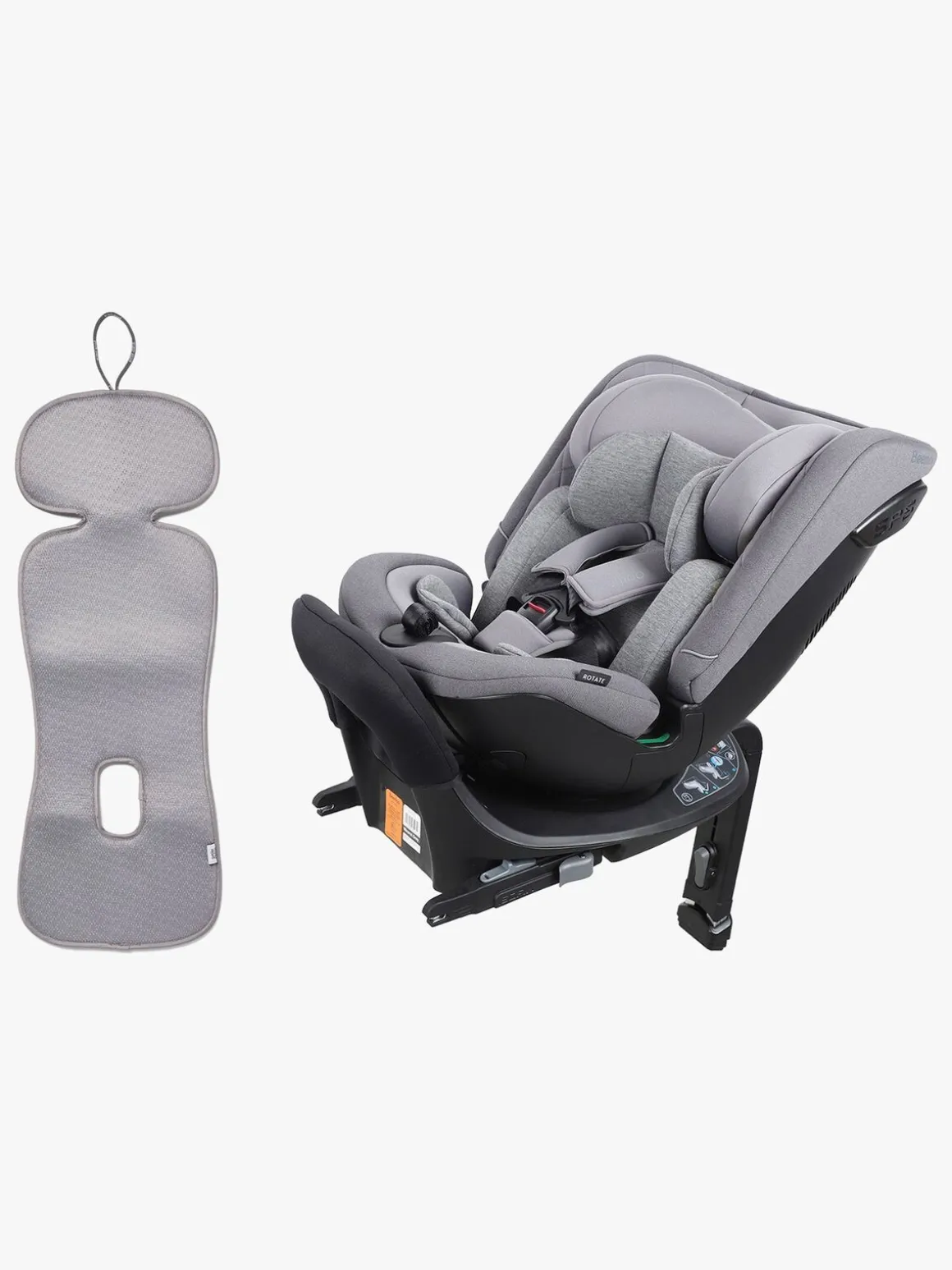 Beemoo Rotate i-Size Vendbar Autostol inkl. Ventilerende Hynde, Mineral Grey/Grey
