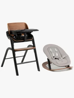 Beemoo Selection Life Højstol inkl. Skråstol, Walnut/Grey