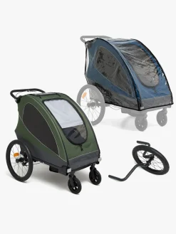 Beemoo Sporty Trail Cykelanhænger inkl. Regnslag & Løbesæt, Green