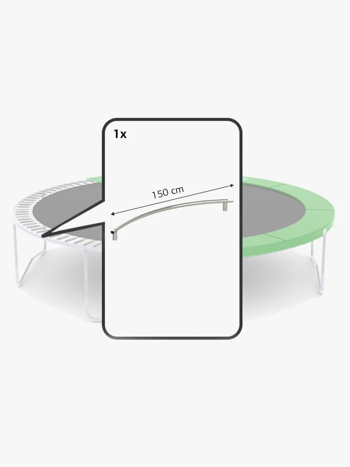 BERG Reservedel Favorit Svejset Topskinne 380 150 cm