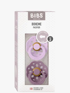 BIBS Boheme Sut 2-Pak Latex Str. 2 Rund, Violet Sky/Mauve