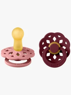 BIBS Boheme Sut 2-Pak Latex Str. 2 Rund, Dusty Pink/Elderberry