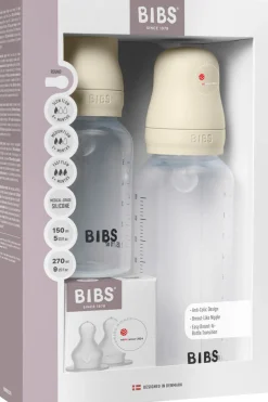 BIBS Grow and Flow Sutteflaske Sæt Silicone 150/270 ml, Ivory