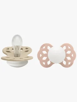 BIBS Infinity Sutter 2-Pak Silikone Str. 1 Symmetrisk, Vanilla GLOW/Blush GLOW
