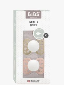 BIBS Infinity Sutter 2-Pak Silikone Str. 1 Symmetrisk, Vanilla GLOW/Blush GLOW
