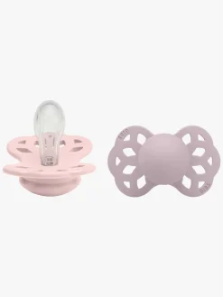 BIBS Infinity Sutter 2-pak Silikone Str. 1 Symmetrisk, Blossom/Dusky Lilac