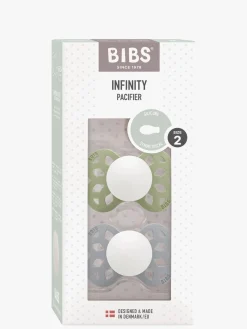 BIBS Infinity Sutter 2-Pak Silikone Str. 2 Symmetrisk, Sage GLOW/Cloud GLOW