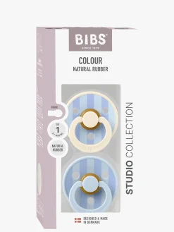 BIBS Studio Colour Block Sut 2-pak Latex Str. 1, Baby Blue Dusty Blue Mix