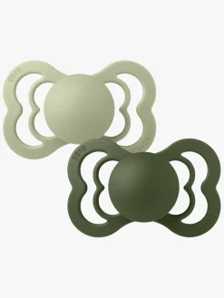 BIBS Supreme Sut 2-pak Silikone Str. 1, Sage/Hunter Green