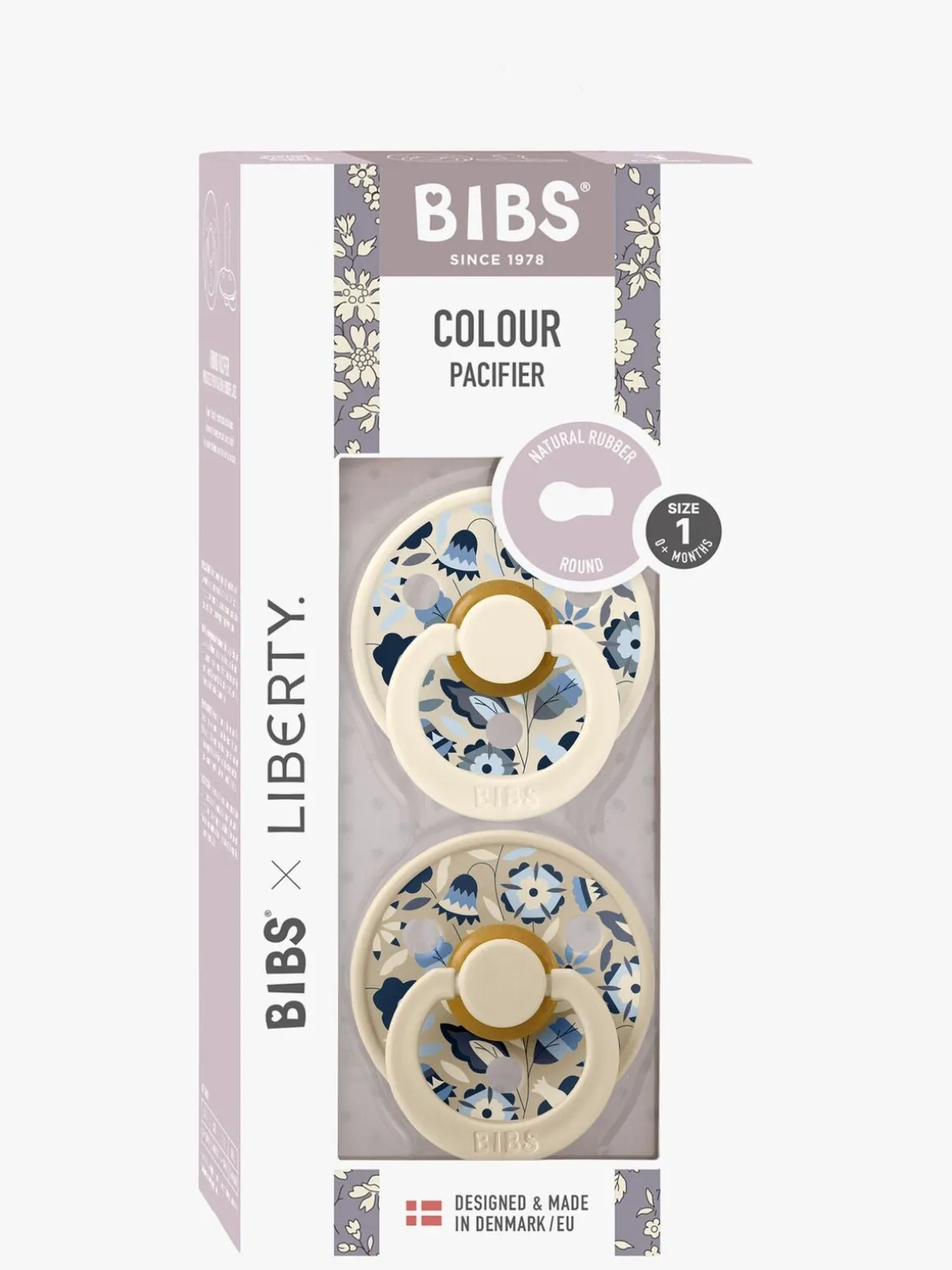 BIBS x Liberty Colour Bobo Sut 1-pak Latex Str. 2, Ivory Mix