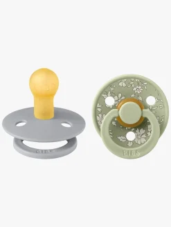 BIBS x Liberty Colour Sut 2-Pak Latex Str. 1 Rund, Capel/Sage Mix