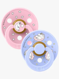 BIBS x Moomin Colour Dreaming Sut 2-pak Latex Str. 1, Baby Pink