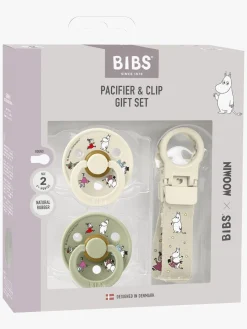 BIBS x Moomin Colour Sut & Loop Suttesnor Gavesæt Latex Str. 2, Ivory/Sage