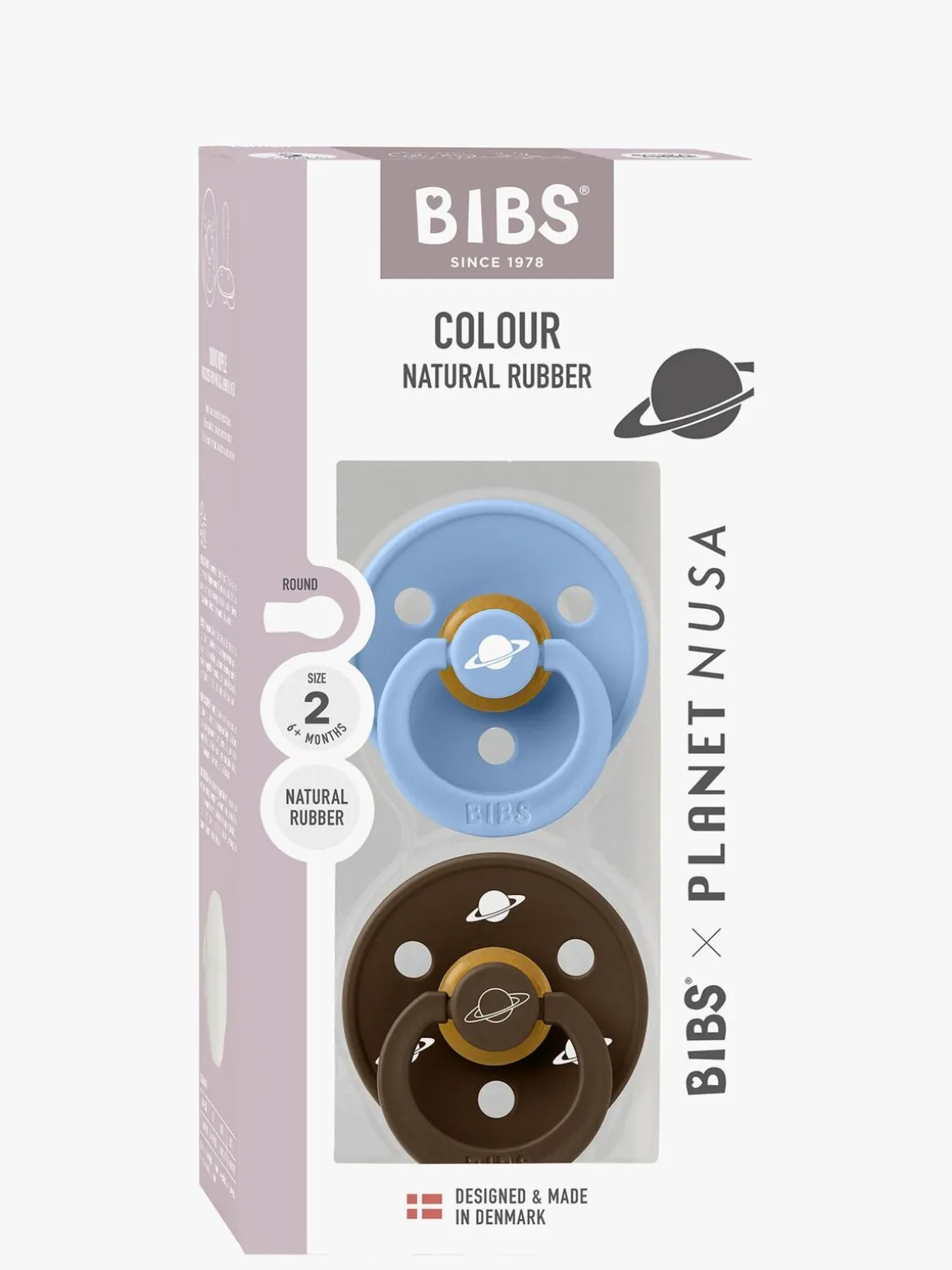 BIBS x Planet Nusa Colour Sutter 2-pak Latex Str. 2, Sky Blue Mix