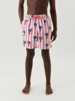 Björn Borg Kenny Badeshorts, Bb Palmstripe Sunkist Coral