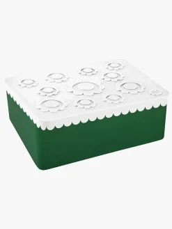 Blafre Madkasse Tre Rum Blomst, Hvid/Mørkegrøn