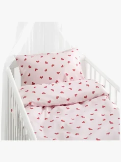 Borganäs Sengesæt Tremmeseng Hjärtrud 2-delt 100x130, Pink