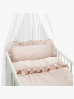 Borganäs Sengesæt Tremmeseng Volang 100 x 130 2-delt, Pink