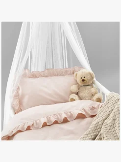 Borganäs Sengesæt Tremmeseng Volang 100 x 130 2-delt, Pink