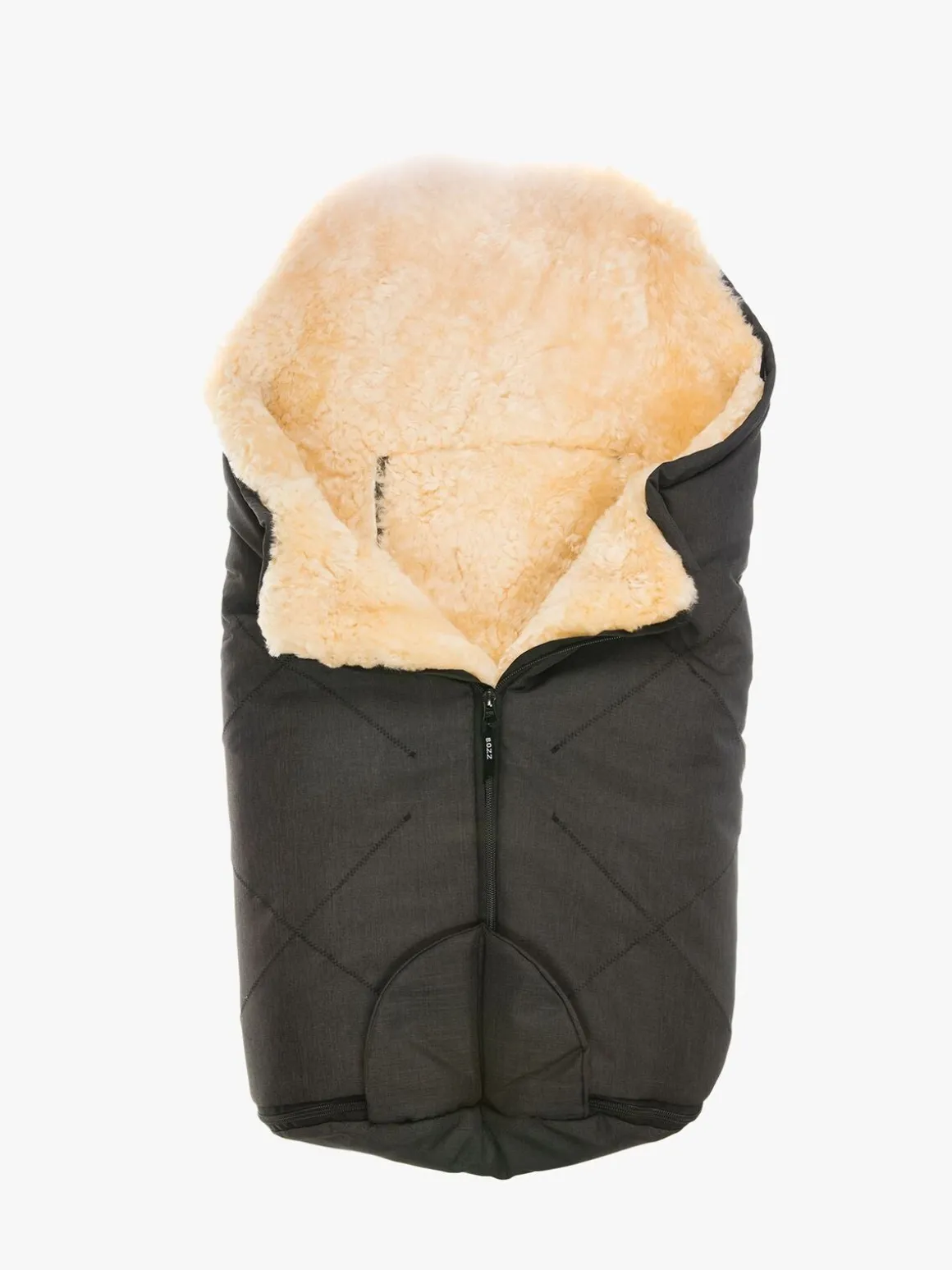 Bozz Lammeskindskørepose Small Klippet, Black Melange/Nature