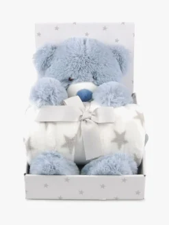 CarloBaby Fleecetæppe & Bamse Bamse, Blå