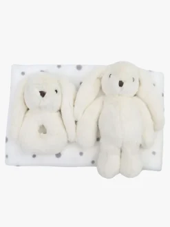 CarloBaby Tæppe Kanin og Rangle, Hvid