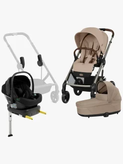 Cybex BALIOS S Lux Duovogn inkl. Beemoo Route i-Size & Base, Almond Beige/Black Stone