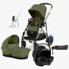 Cybex e-Gazelle S Duovogn inkl. Axkid GOKID Autostol Baby & Base, Moss Green/Taupe