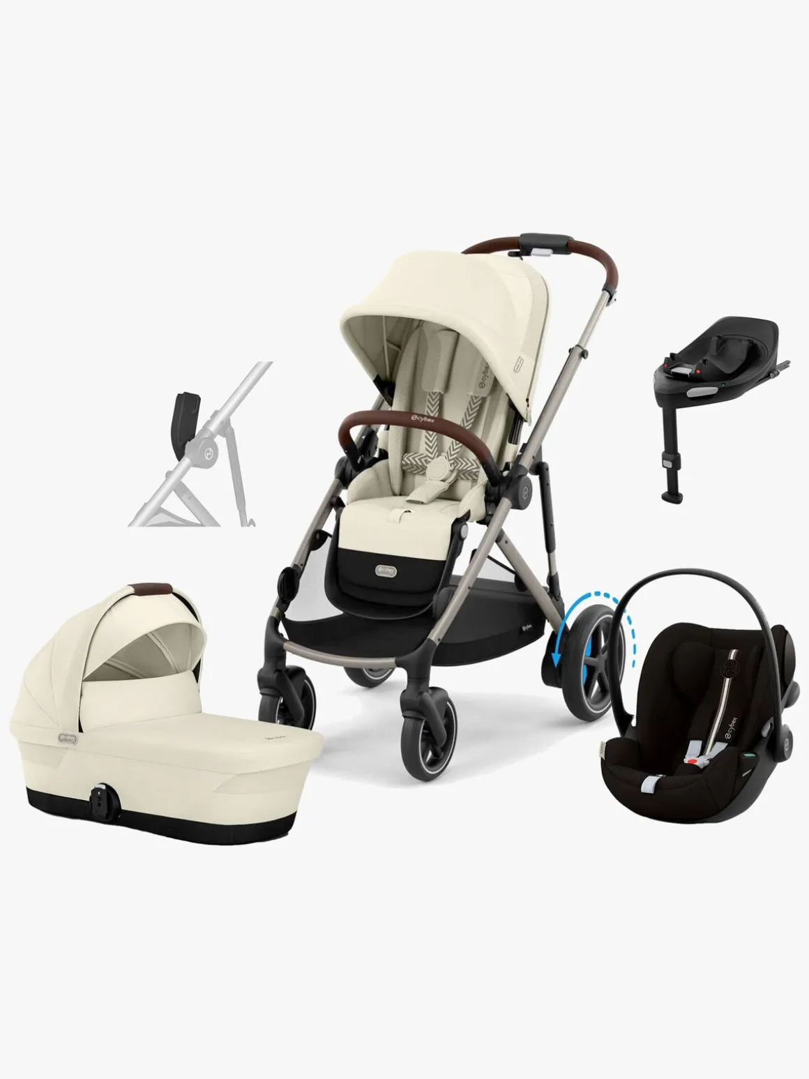 Cybex e-GAZELLE S Duovogn inkl. Cloud G i-Size Plus & Base, Seashelle Beige