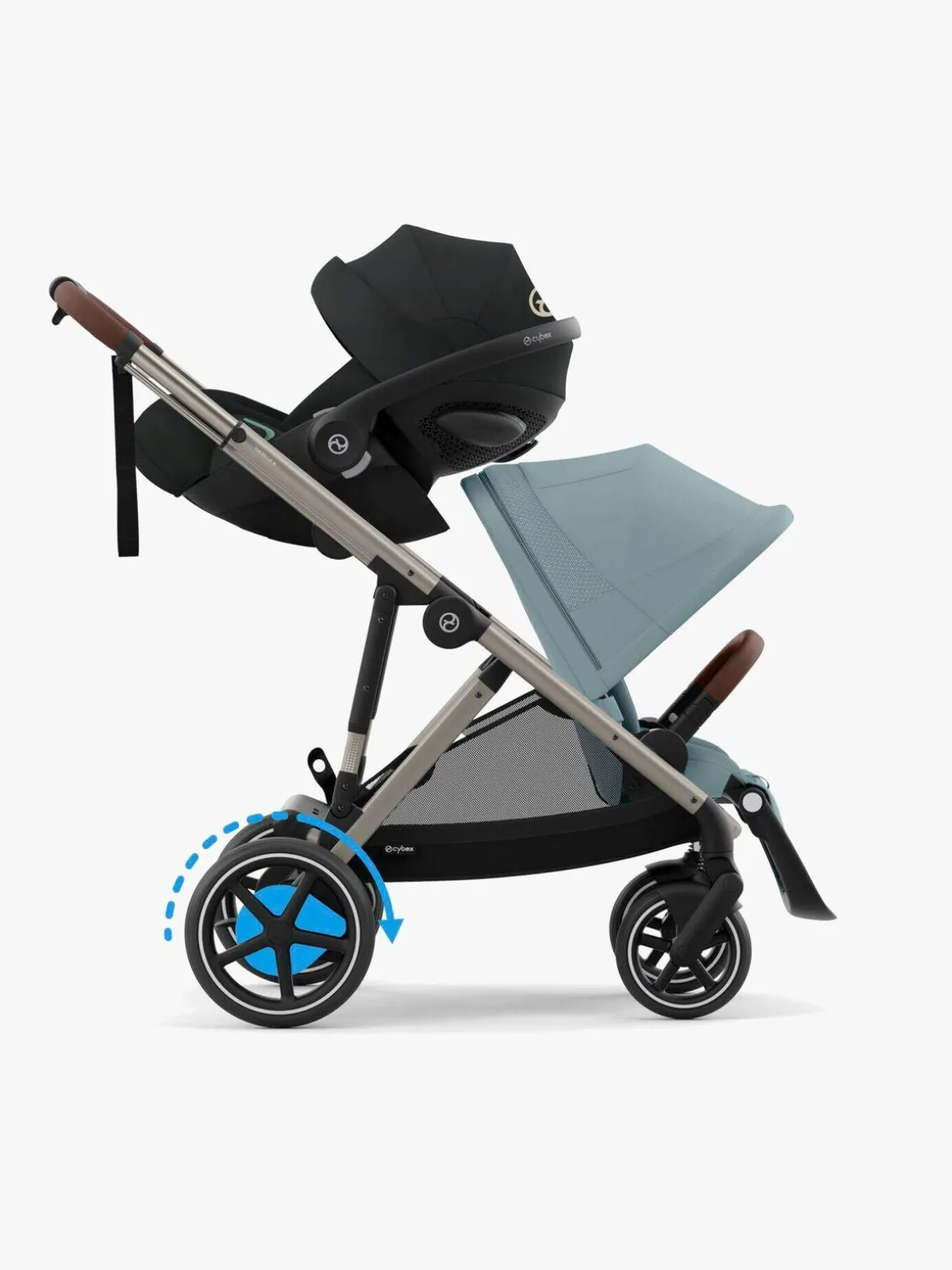 Cybex e-GAZELLE S Klapvogn, Stormy Blue/Taupe