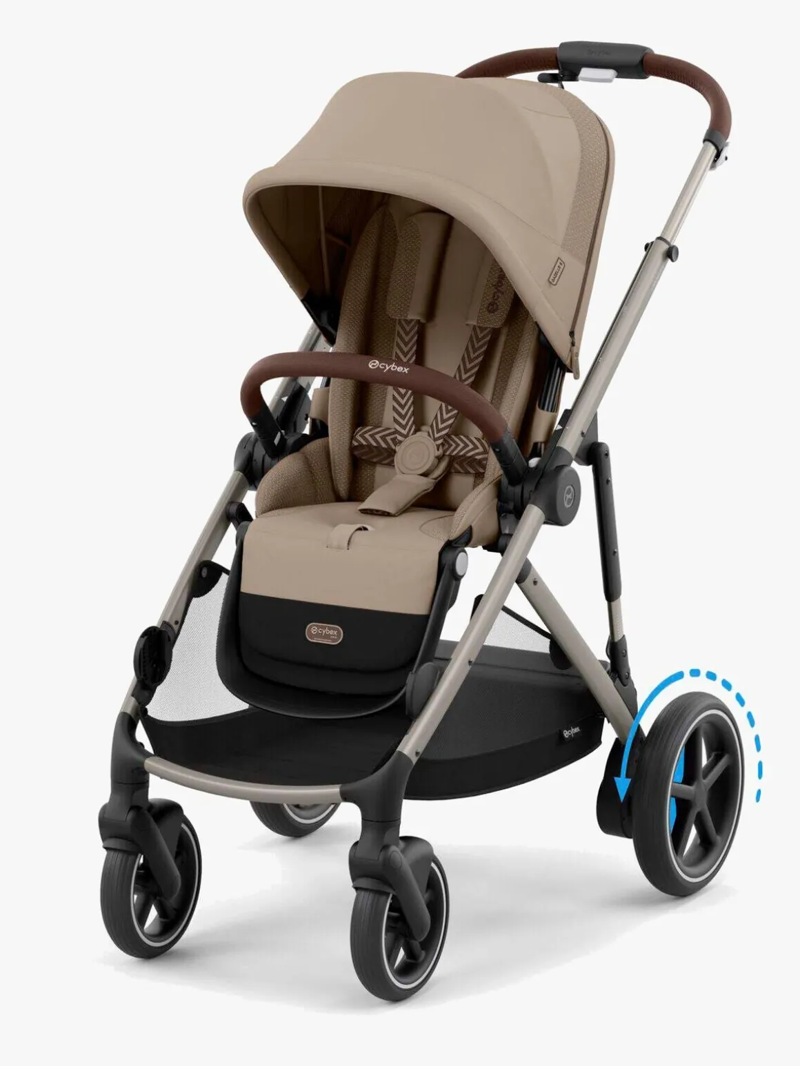 Cybex e-GAZELLE S Klapvogn, Almond Beige/Taupe