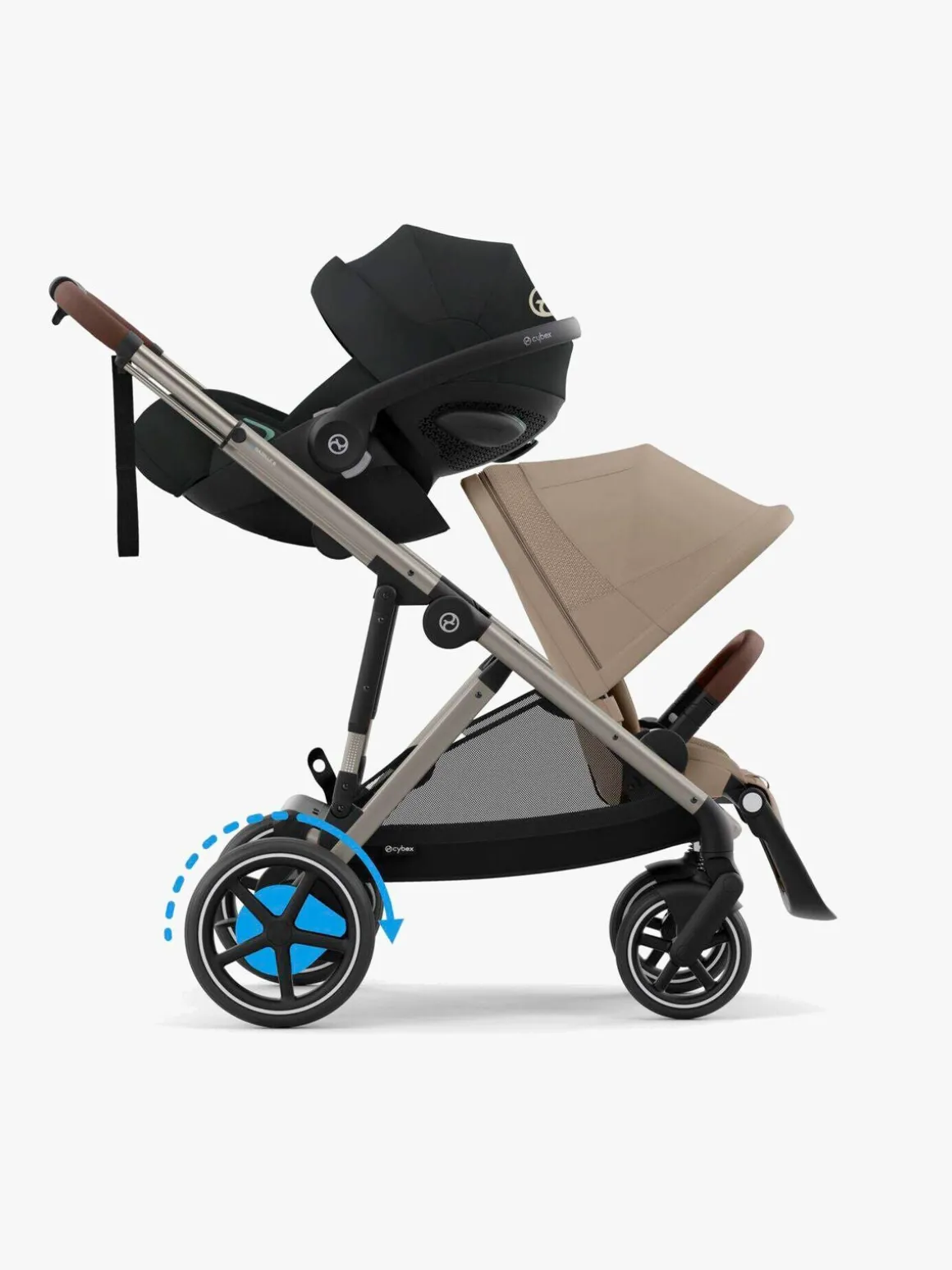 Cybex e-GAZELLE S Klapvogn, Almond Beige/Taupe