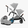 Cybex e-Gazelle S Søskendevogn inkl. Liggedel, Stone Grey/Silver