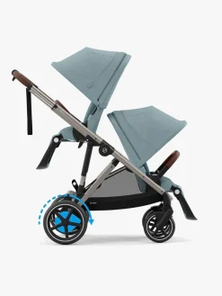 Cybex e-Gazelle S Søskendevogn, Stormy Blue/Taupe