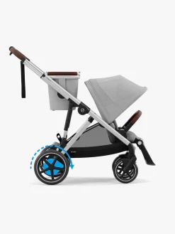 Cybex e-Gazelle S Tvillingevogn, Stone Grey/Silver