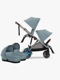 Cybex e-Gazelle S Tvillingevogn, Stormy Blue/Taupe