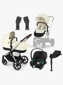 Cybex EOS Lux Duovogn inkl. Aton B2 i-Size Autostol Baby & Base, Taupe/Seashell Beige