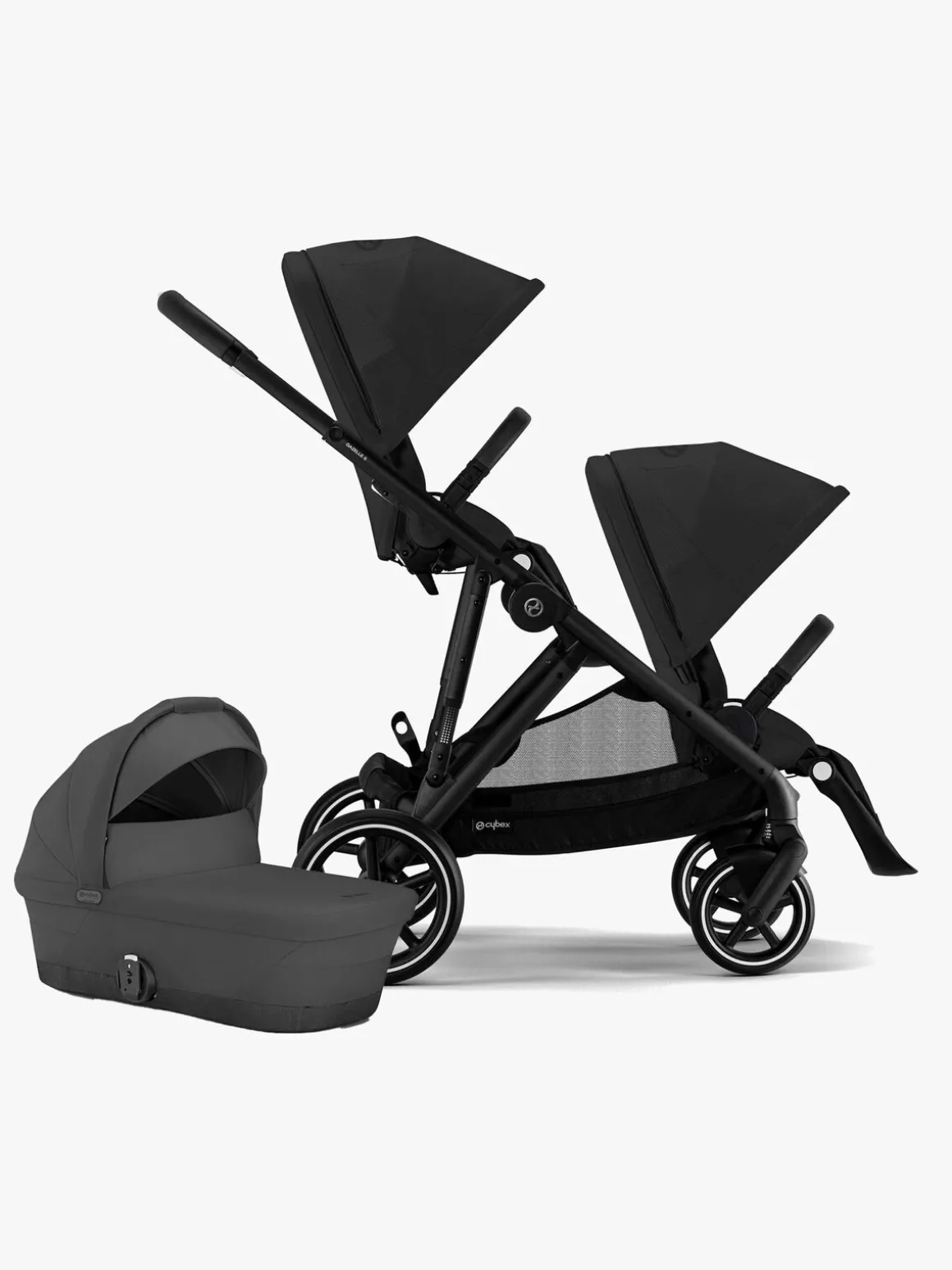 Cybex GAZELLE S Søskendevogn, Moon Black/Black