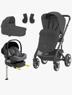 Cybex TALOS S Lux Duovogn inkl. Beemoo Route i-Size Autostol Baby & ISOFIX Base, Moon Black/Mineral Grey