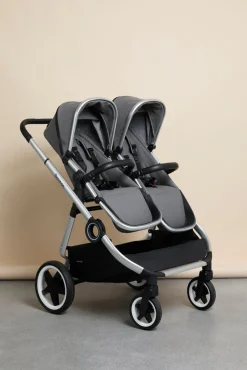 DEMOEKSEMPLAR Beemoo Pro Twin Søskendevogn, Grey