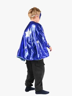 Den Goda Fen Vendbar Kappe med Øjenmaske 98-128 cm, Blå/regnbue