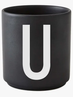 Design Letters Kop Porcelæn U, Sort