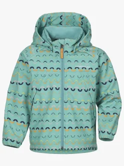 Didriksons Dellen Softshelljakke, Waveprint Turquoise