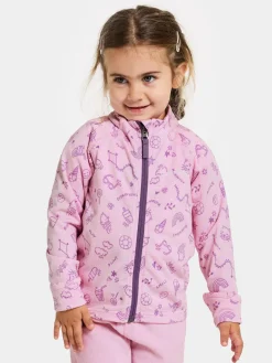 Didriksons Jadis Trøje med Lynlås, Doodle Orchid Pink