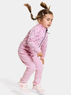 Didriksons Jadis Trøje med Lynlås, Doodle Orchid Pink